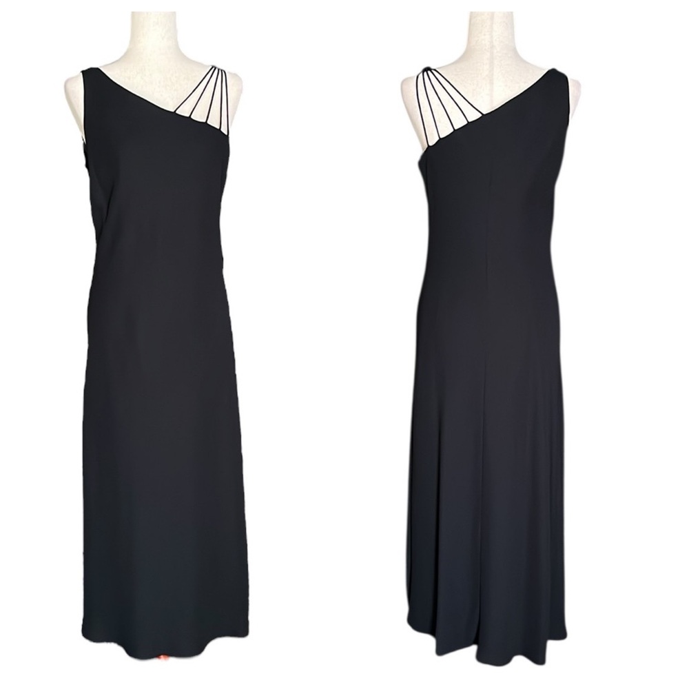 Jones Wear Dress Black One Shoulder Maxi Dress